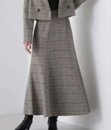 NATURAL BEAUTY BASIC 글렌체크 머메이드 스커트