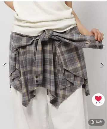2WAY 체크 뷔스티에 스커트