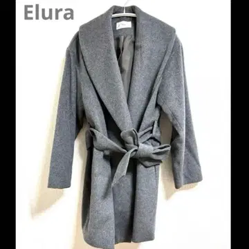 Elura 그레이 스페리오르 코트 체스터 코트 벨트 포함