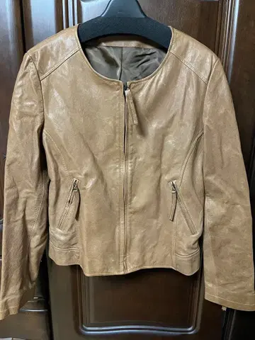 브라운 가죽 자켓 빈티지풍