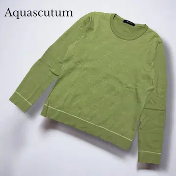 [ Aquascutum ] 울 긴팔 니트 9 피스타치오 다이아 무늬