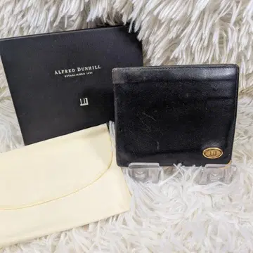 dunhill 박스 포함 접이식 지갑 가죽 블랙 1112