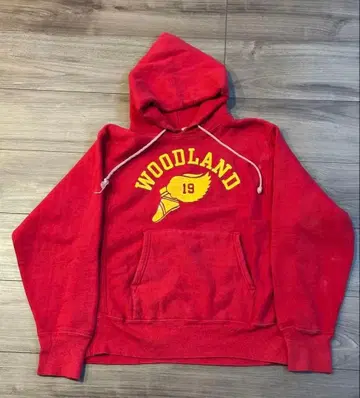 챔피온 리버스 위브 윙발 빨간색 후드티 Champion