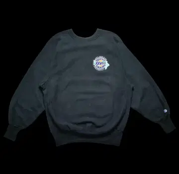 90s 블랙 리버스 위브 챔피온 맨투맨