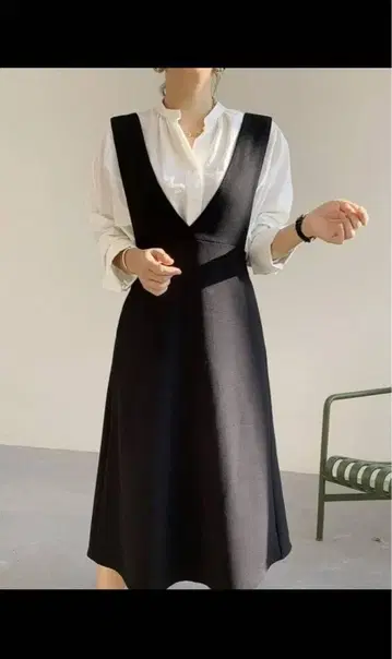 벌스데이 바쉬 백 지퍼 원피스 오버롤 스커트 F