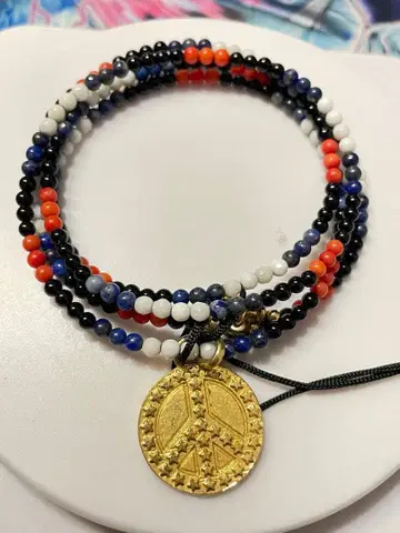 [ 새상품 ] AMBUSH 비즈 목걸이 피스마크 골드 GD