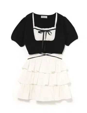 Bubbles 코켓 티어드 원피스 블랙