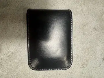 블랙 깃털 가죽 접이식 지갑