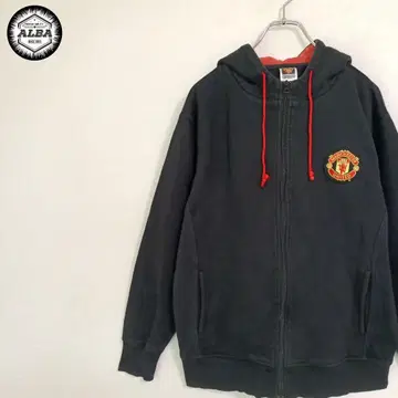 후드티 맨체스터 유나이티드 축구 맨U 자수 집업 블랙