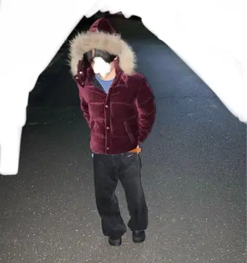 퍼 다운 자켓 벨로아 Y2K 그런지 시크 스타일 갸루 남자 헤이세이