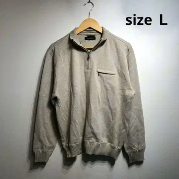 빈티지 90s YUMIKATSURA 하프 지퍼 베이지 내추럴