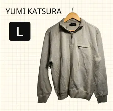 빈티지 90s YUMIKATSURA 하프 지퍼 베이지 내추럴