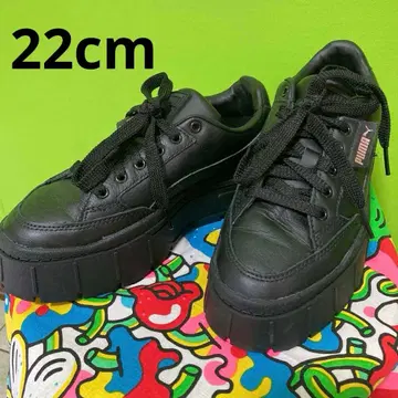 PUMA 스니커즈 통굽 22cm 블랙 핑크