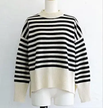 NARU (나루) 보더 모크넥 니트