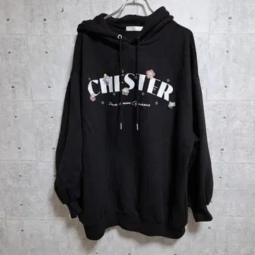 올리브 데 올리브 프린트 후드티