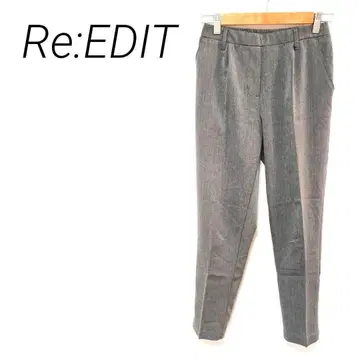 Re:EDIT 그레이 슬림핏 팬츠 허리밴딩 S 오피스