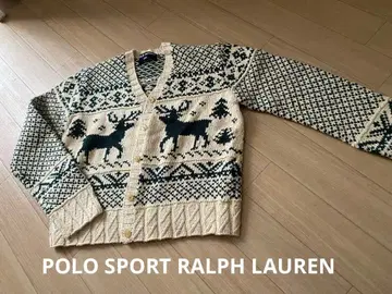 POLO SPORT 루돌프 무늬 가디건 M