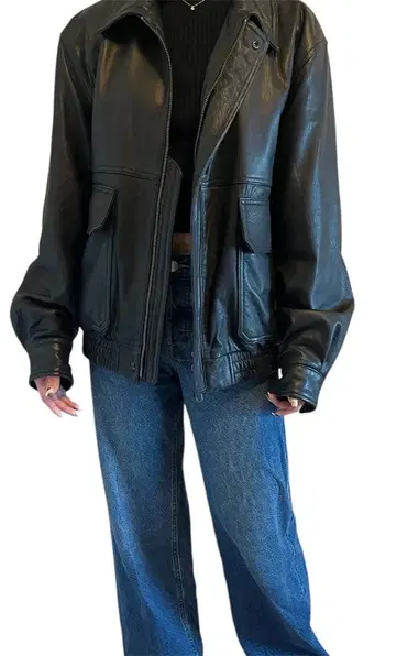 가죽 자켓/플라이트 자켓 남성용/우먼 사이즈 M