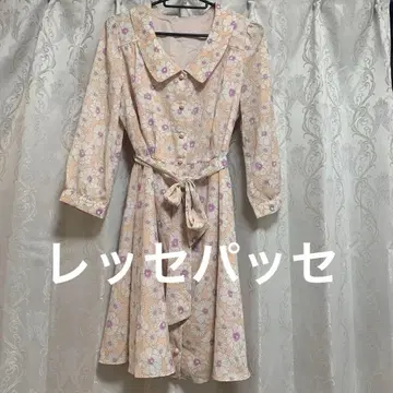 새상품급 레스 빠세 꽃무늬 7부 소매 원피스 38 사이즈