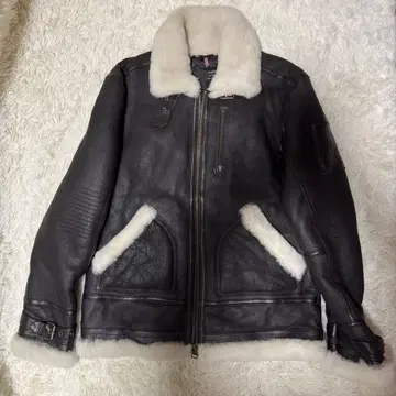 SMART RANGE 가죽 자켓 무스탕 컬러(브라운)