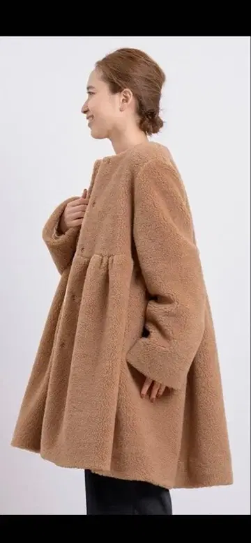 새상품급 yori 모후 보아 코트 38 카멜