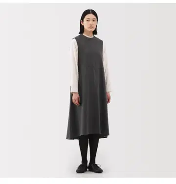 무인양품 신상 기모 오버롤 스커트 사이즈 L