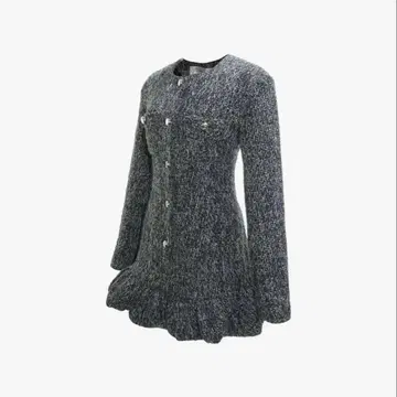theredthread S 트위드 벌룬 드레스 미니