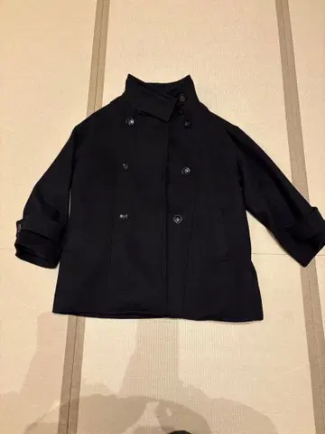 블랙 더블 브레스트 코트
