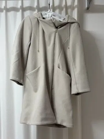 natural couture 후드 부착 코트 베이지