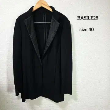 BASILE28 바지레28 노카라 자켓 프론트 오픈 블랙