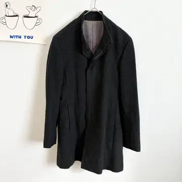 꼼사데모드 멘 스탠드 카라 코트 스타일리시 비즈니스 캐시미어 혼방