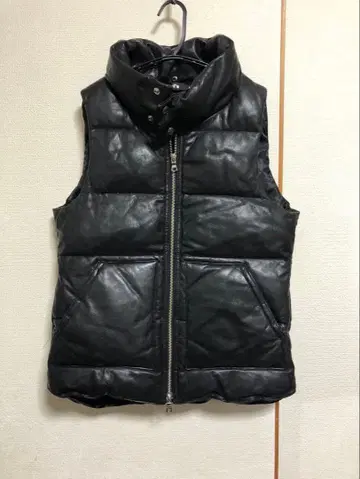 천연 가죽 Lui's 가죽 다운 베스트 가죽 자켓 루이스 블랙