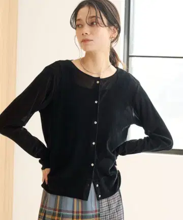 새상품 green label relaxing 극강 시어 플로키 가디건