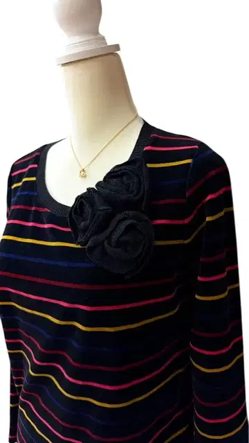 소니아 리키엘 거의 미사용 벨로아 보더 티셔츠 표시 크기 40