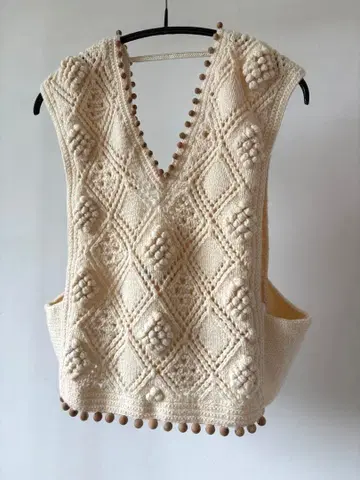 PONTI 폰티 니트 베스트 아이보리