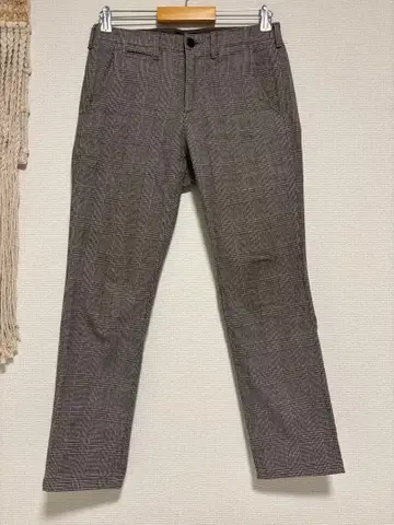 SHIPS 체크 무늬 슬림핏 슬랙스