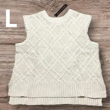 [ 미사용품 ] Heart island 택 포함 니트 베스트 아이보리 L