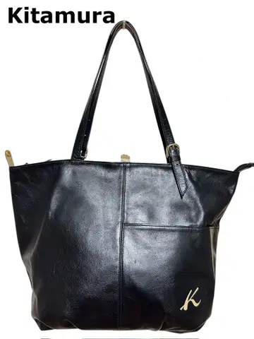 Kitamura 블랙 가죽 토트백 블랙 출퇴근 A4 가능