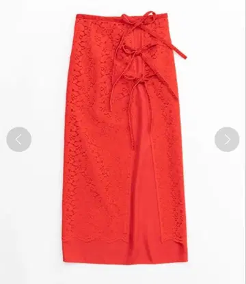 MAISON SPECIAL 플로키 레이스 랩 레이어드 스커트 빨간색