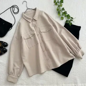 [ 새상품급 L 사이즈 ] 프레슈르 시엘 오버 사이즈 긴팔 셔츠 베이지