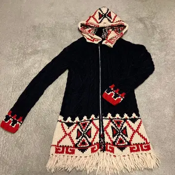 프린지 니트 가디건