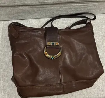 브라운 가죽 숄더백