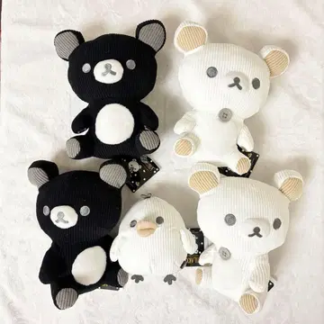 리락쿠마 흑백 리락쿠마 코듀로이 봉제 인형 5종 세트
