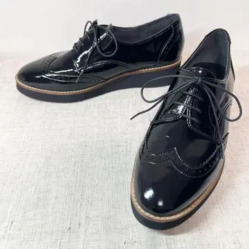 미사용급 르탈론 인기 드레스 슈즈 윙팁 레이스업 통굽