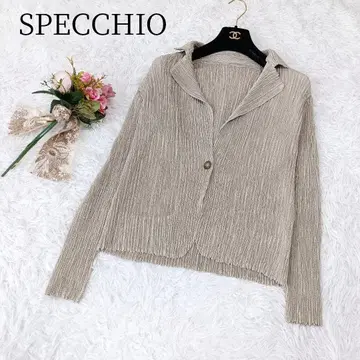 [ 스페치오/SPECCHIO ] 긴팔 가디건 플리츠 일본제 무지 신축