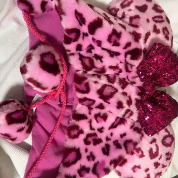 디즈니 레오파드 무늬 팬캡 핑크