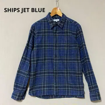 SHIPS JET BLUE 긴팔 플란넬 셔츠 체크 M