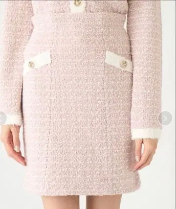 스나이델 토끼띠 한정판 트위드 미니 스커트 핑크