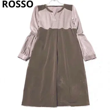 로쏘 긴팔 원피스 무릎 기장 광택 바이컬러 럭셔리 룩 캐주얼