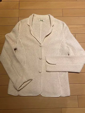 DEUXIEME CLASSE 아이보리 긴팔 자켓풍 가디건 울